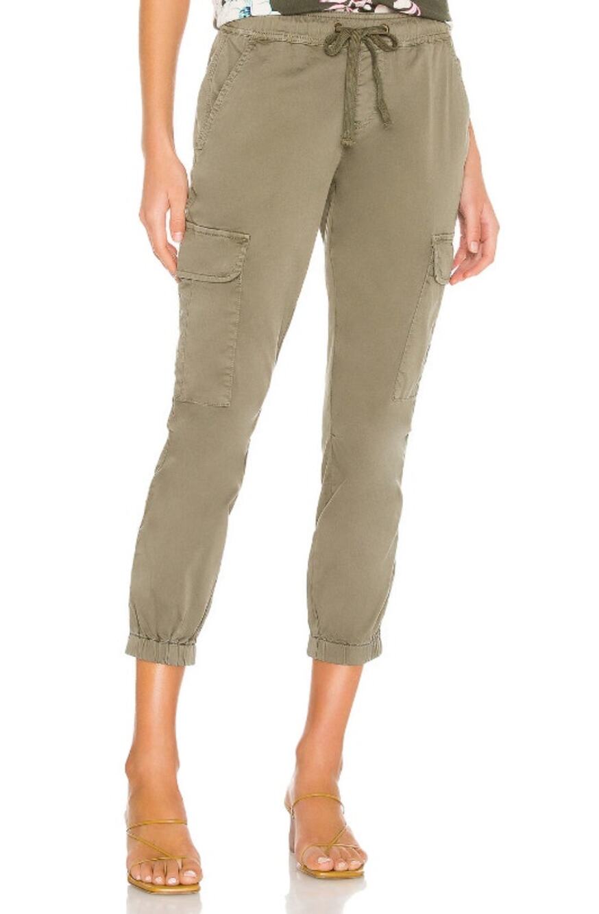 SANCTUARY Squad Crop Cargo Jogger Pants Elastic Waist Fatigue Green Womens Sz 30